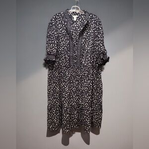 NWT London Times Women’s Plus Size Smocked Pull On MIDI Dress